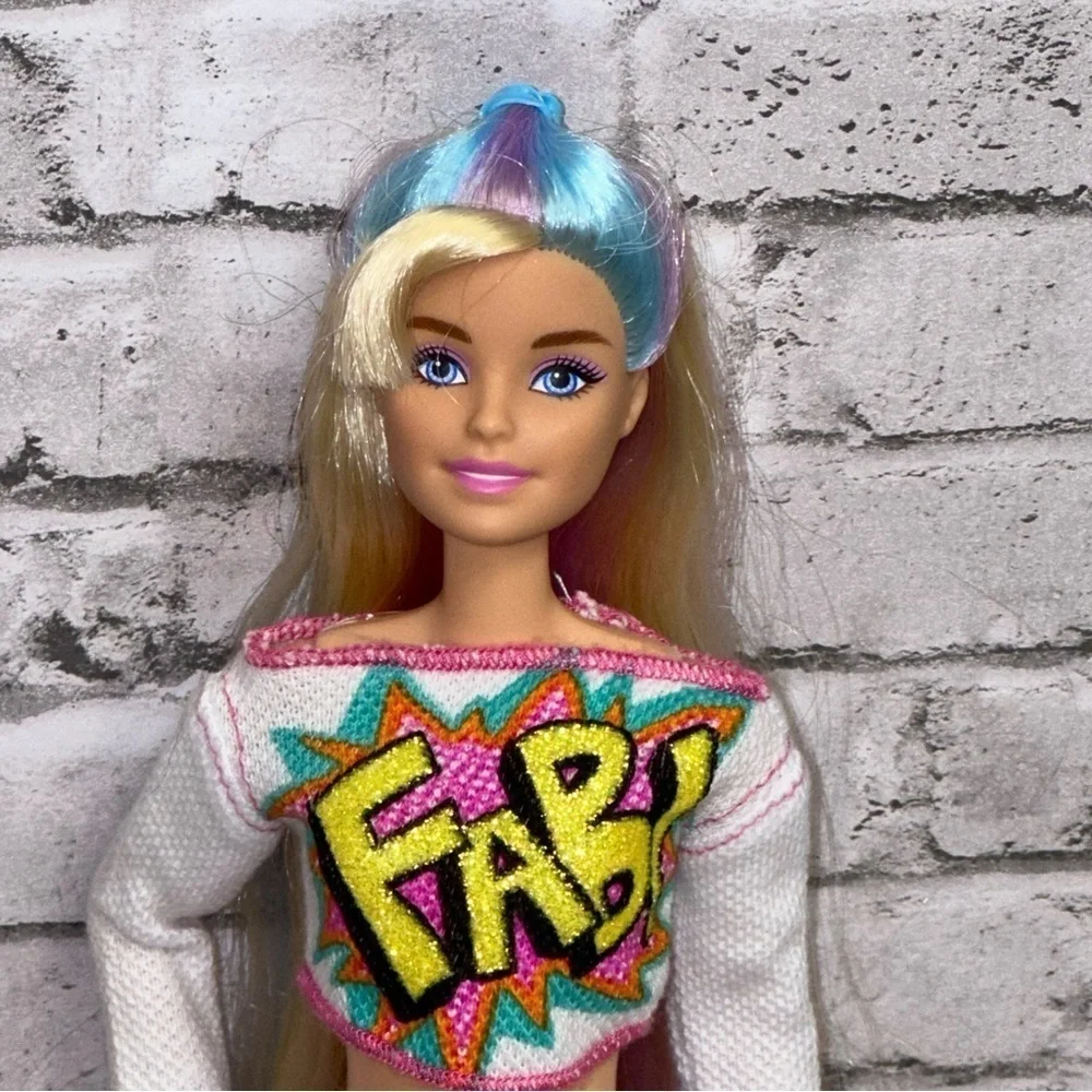 Barbie Totally Hair Fashion Doll HCM88 Long Hair Blonde Blue Purple Restyled